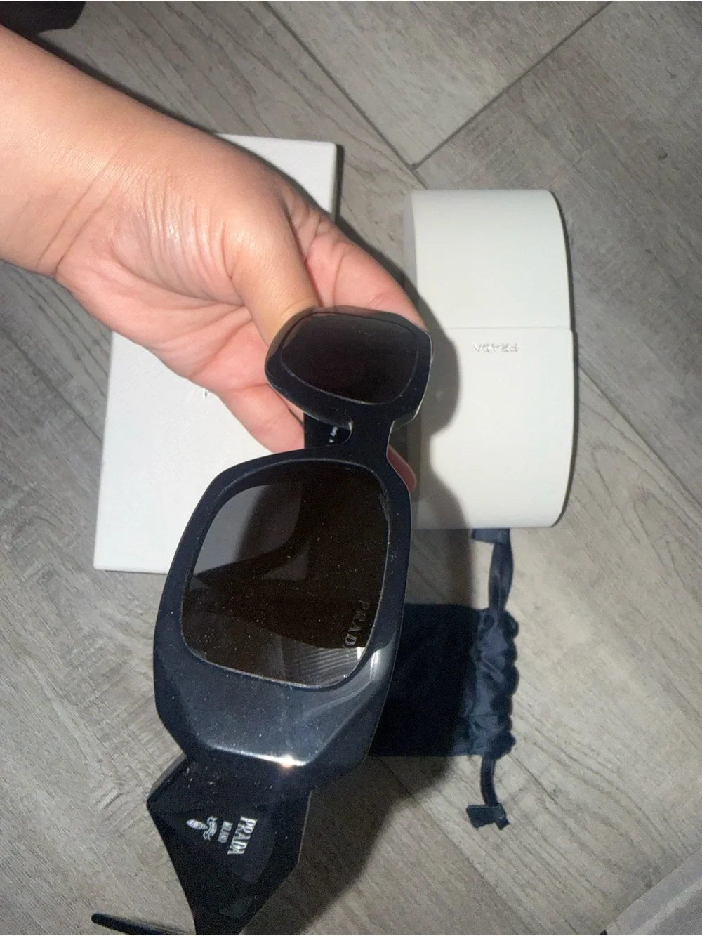 Prada Women Black PR 17WS Sunglasses
